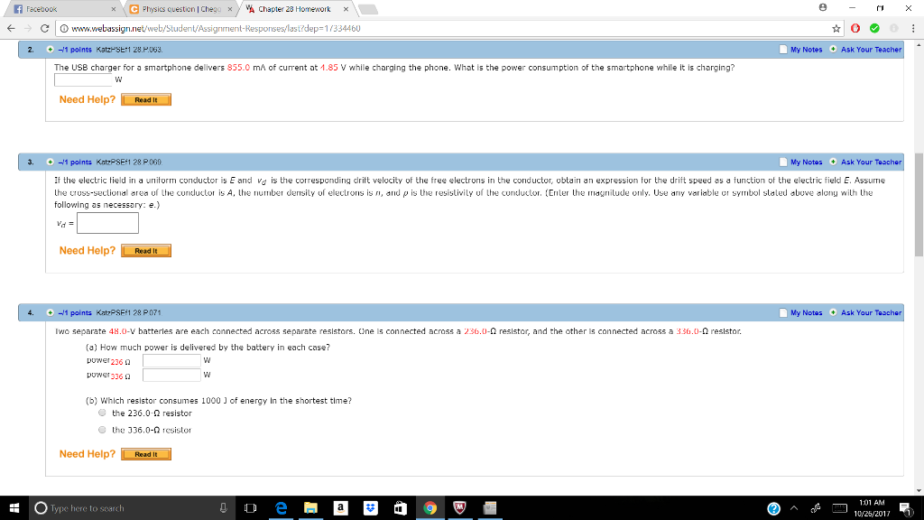Solved f Facebook × \ e physics question l Chequ / Chapter | Chegg.com