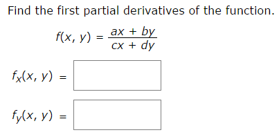 Solved Find the first partial derivatives of the function. | Chegg.com