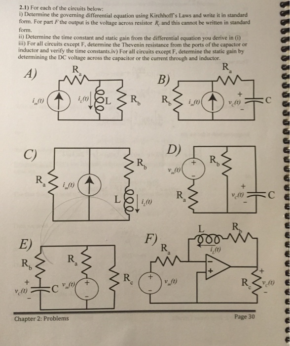 Solved Determine The Governing Differential Equation Using | Chegg.com