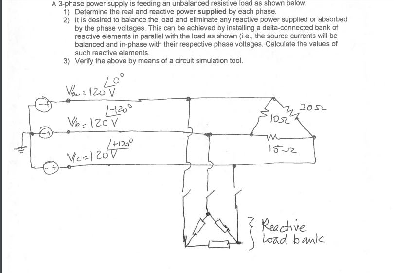 Solved A 3 phase Power Supply Is Feeding An Unbalanced Chegg