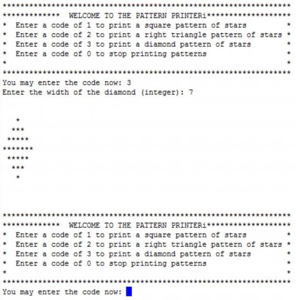 Solved Construct a C program that prints out a pattern of | Chegg.com