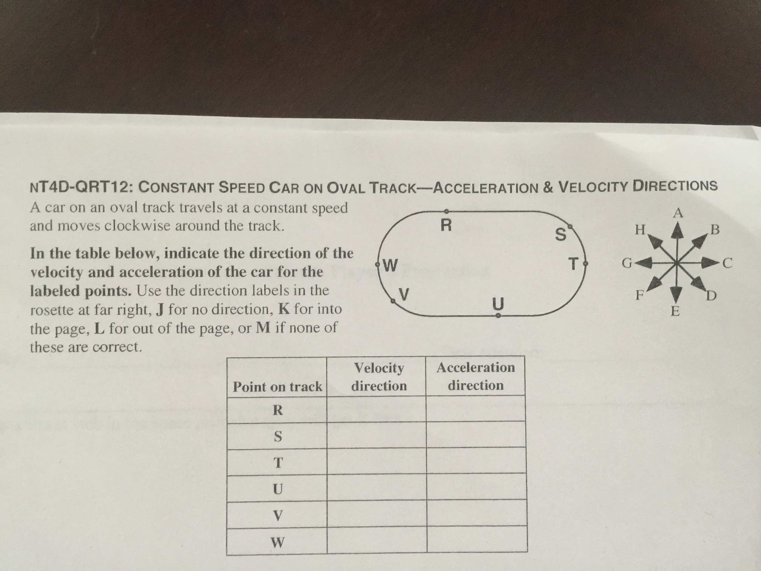 Solved Constant Speed Car on Oval TrackAcceleration &