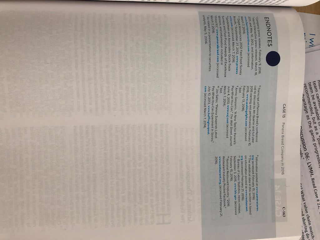 Solved Directions Read the case study "Panera Bread