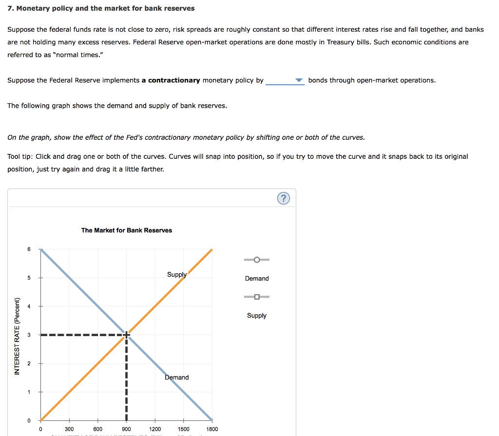 Solved 7. policy and the market for bank reserves