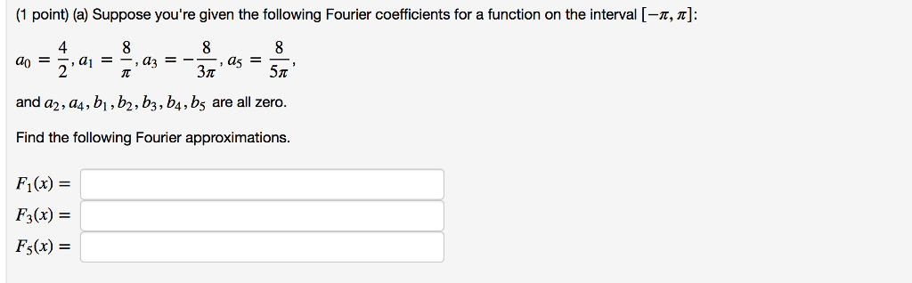 Solved (1 point) (a) Suppose you're given the following | Chegg.com