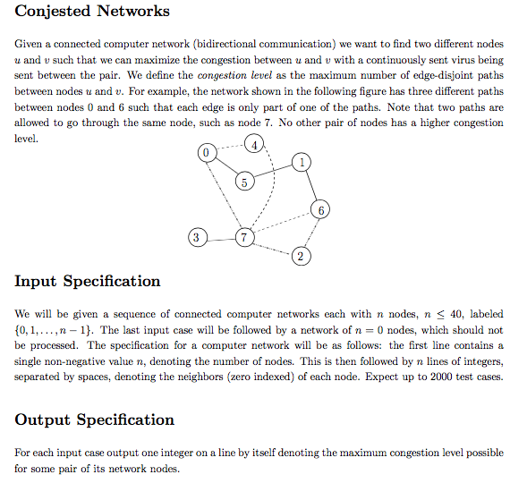 Solved Conjested Networks Given a connected computer network | Chegg.com