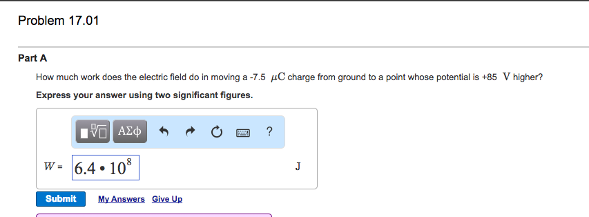 Solved Problem 17.01 Part A How much work does the electric | Chegg.com