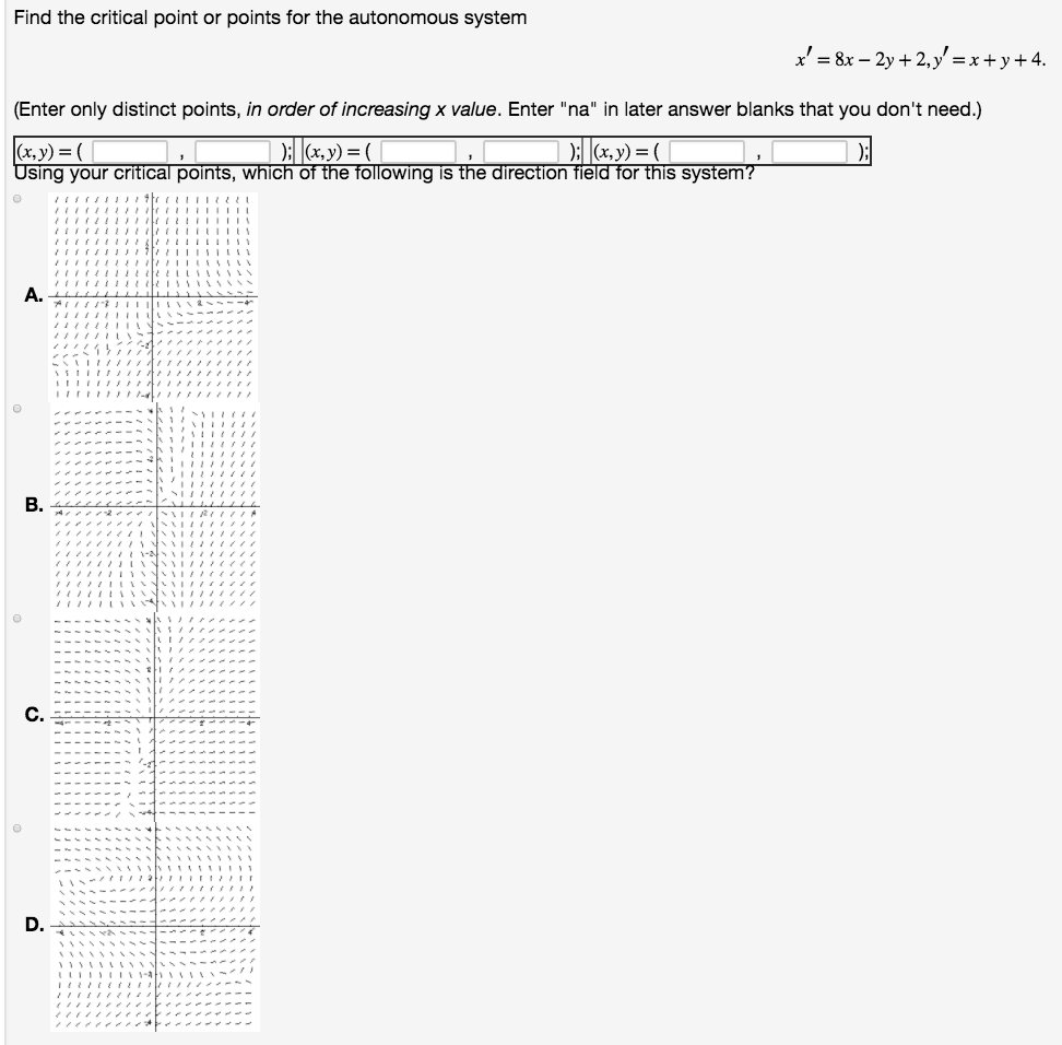Solved Find the critical point or points for the autonomous | Chegg.com