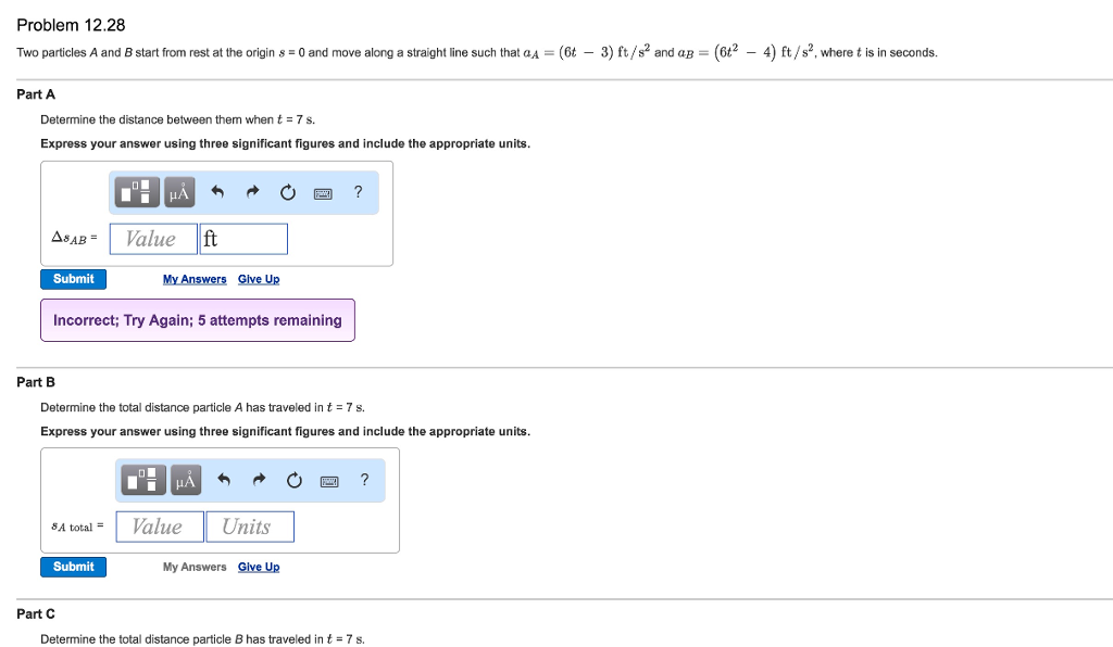 Solved Two Particles A And B Start From Rest At The Origin S | Chegg.com