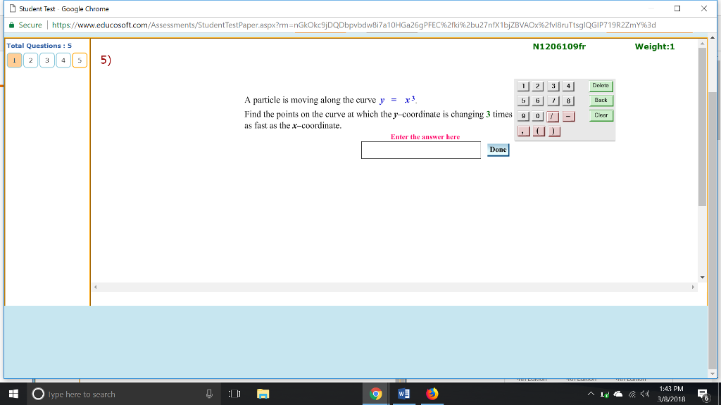 Solved Student Test Google Chrome Secure Chegg