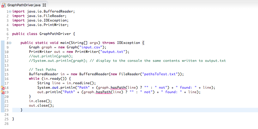 Solved Modify your Graph.java to implement the | Chegg.com