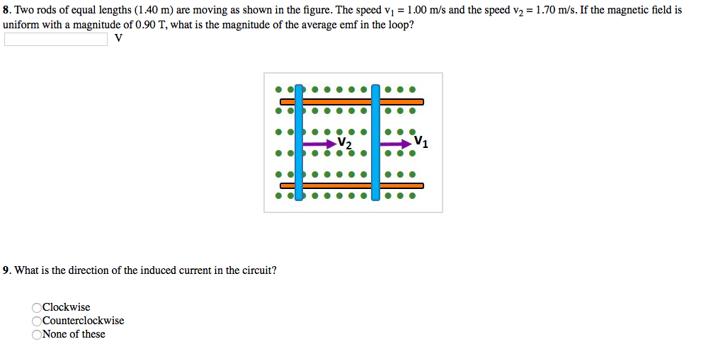 Solved 8. Two rods of equal lengths (1 40 m) are moving as