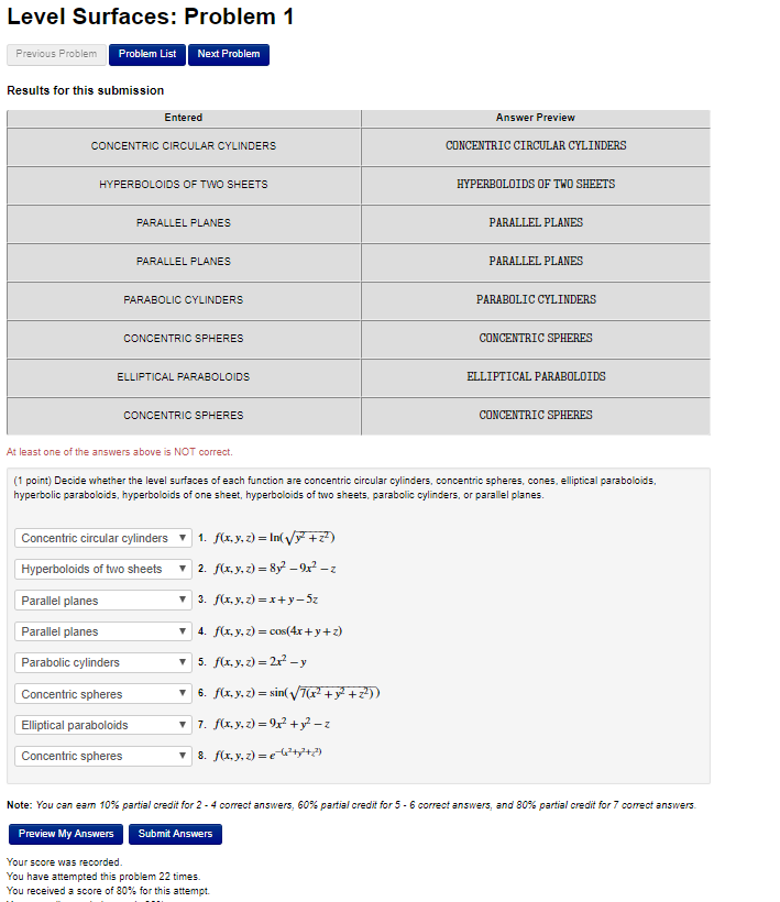 Solved Level Surfaces Problem 1 Previous Problem Problem